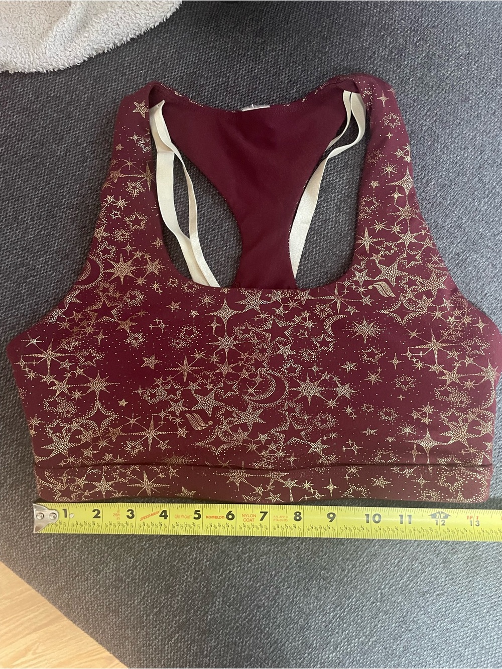 Deep Red and Gold sports bra - Picture 3 of 4